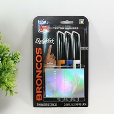 BIC BodyMark Temporary Tattoo Art Markers NFL Broncos Skin Safe 3 Markers