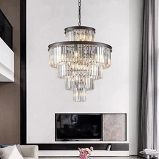 Luxury Crystal Chandelier Light Pendant Ceiling LED Lamp Kitchen Island Fixture
