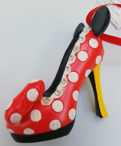 Disney Parks Minnie Mouse Shoe Xmas Tree Decoration Hanging Ornament Runway Heel - Picture 12 of 13