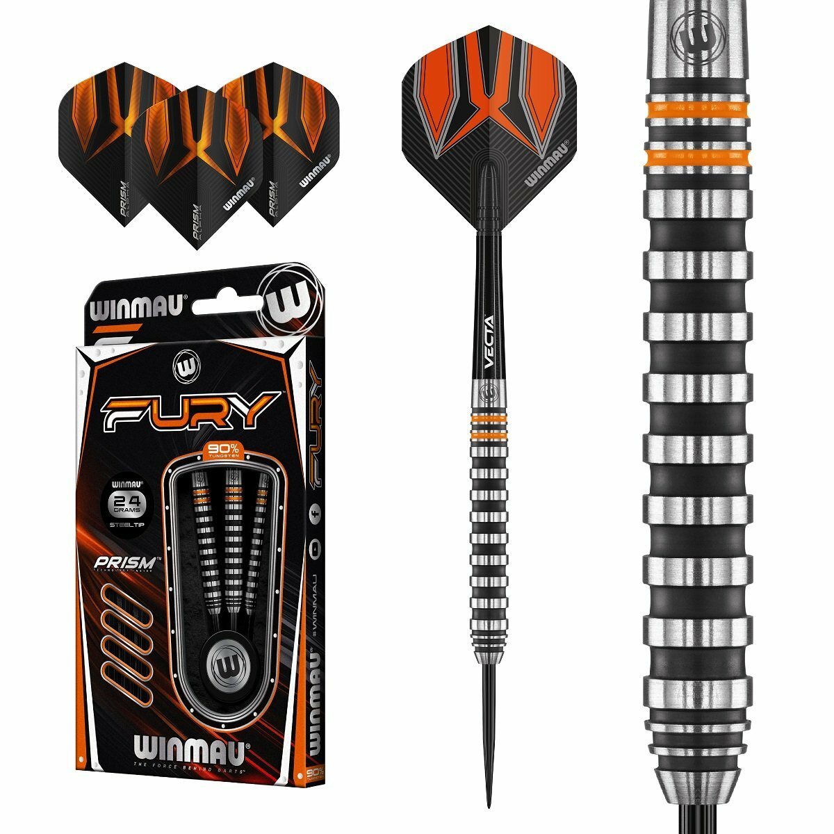 24 GRAM WINMAU FURY 90% TUNGSTEN STEEL TIP DARTS | eBay