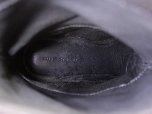 Country Road black leather ankle boots size EU 38 AU 7 - Picture 10 of 10