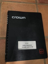 Crown D60 Amplifier Manual With Reel To Reel Product Line Images