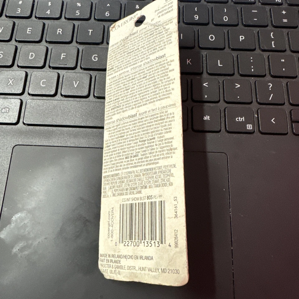 Sombra de ojos CoverGirl Intense Shadow Blast 805 Platinum Pop. Imperfecto. Precintado Foto 2 de 2