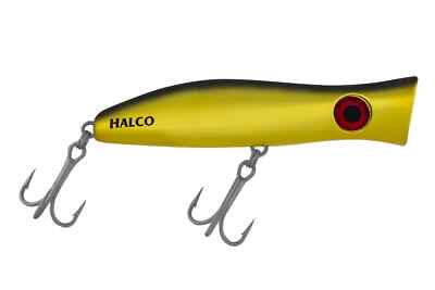 Halco RP80  #H51 Roosta Popper  3'', 1-3/8 oz, Chrome Gold Black Back