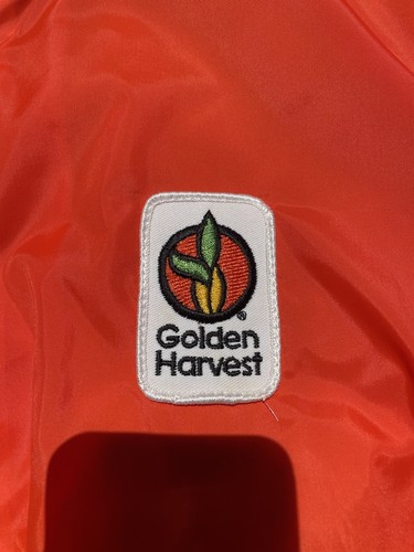 Vtg Orange & White Satin Sports Style Jacket Golden Harvest Lg Fleece USA - Picture 2 of 18