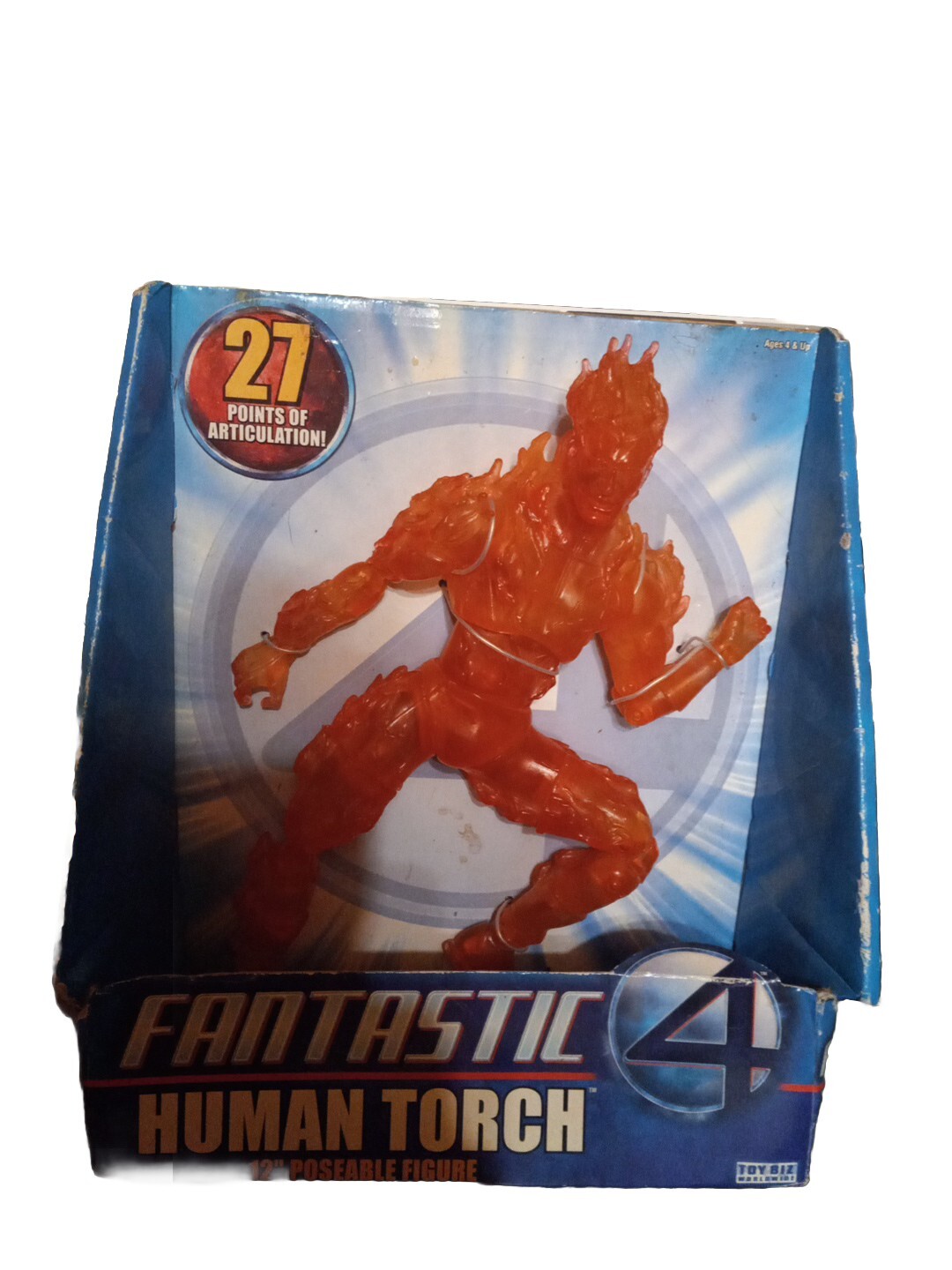 Figurine De Snowboard Du Human Torch Des Fantastic 4 Toy Biz