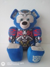 Build A Bear Transformers Optimus Prime Bear Mask Flips Over Head 17" Plush Toy