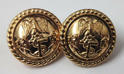 Original Ausgabe Marine Adler und Anker Abzeichen Ring hinten Knöpfe X2 V0342