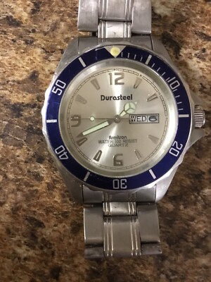 Mens Armitron Durasteel Sport Quartz Watch Silver Dial, Stainless