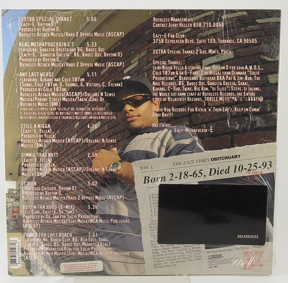 Eazy-E – It's On (Dr. Dre) 187um Killa Ruthless 1992 Us Orig
