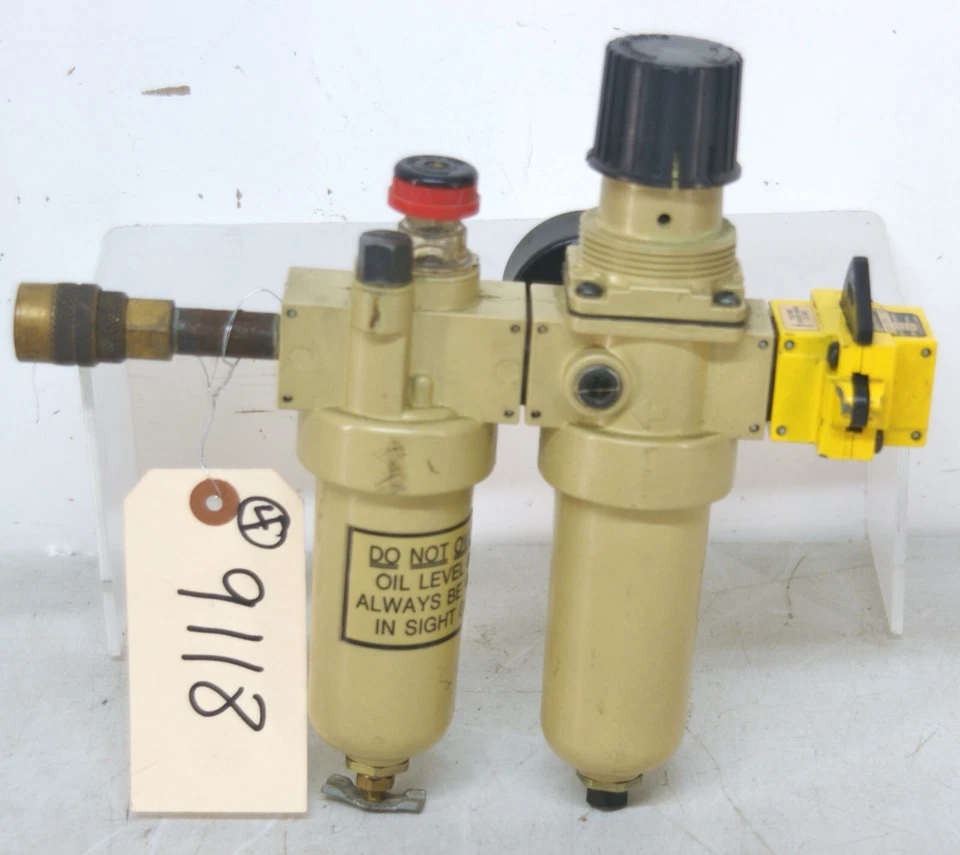 Norgren Air Pressure Regulator Filter Lubricator Regulator w/ Shut Off  9118 - Image 2 of 4