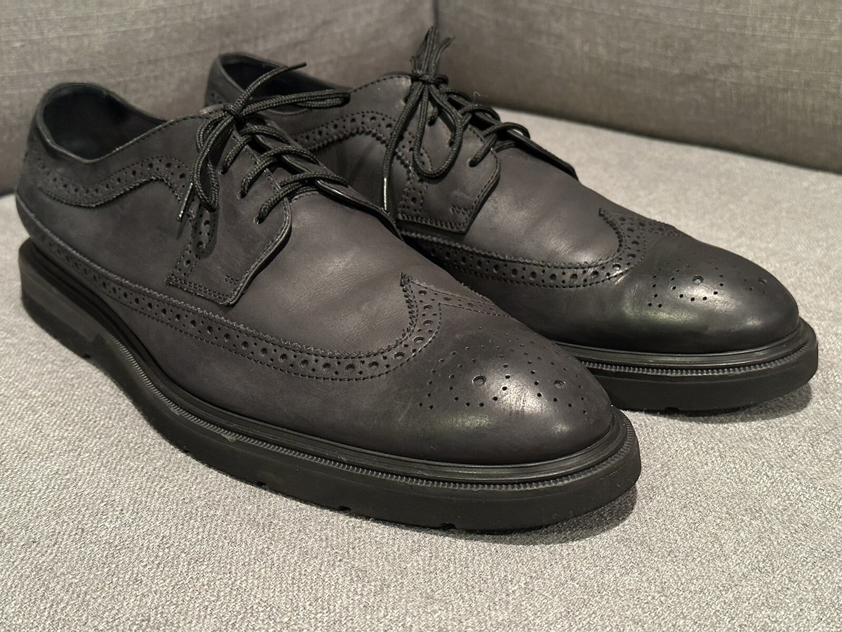 Tod's Black Wingtip Derby Dress Shoes Men's Size 12/US 13 | eBay