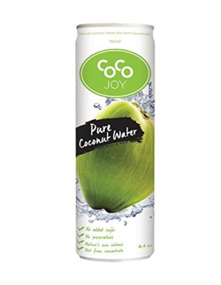 Coco Joy Coconut Water 8.3 oz Cans Pack of 12 Natural Hydration Drink