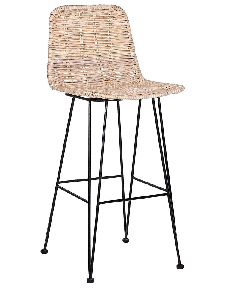 Außergewöhnlicher Hocker aus Rattan in Sandbeige 2er Set Cassita - Bild 4 von 4