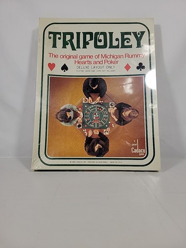 Vintage Tripoley Game Deluxe No. 111 Michigan Rummy Poker Cadaco 1989 ...