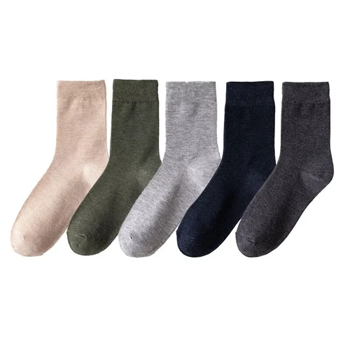 5Pairs Combed Cotton Socks Business Men High Quality Long Casual Mid Tube Socks - Picture 35 of 40