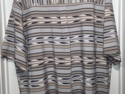 Cinch Classic Cowboy Collection Mens 2XL Gray Striped Camp Shirt Short Sleeve - Picture 10 of 12