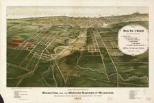 16" x 24" 1892 Map Of Wauwatosa & The western Suburbs Of Milwaukee