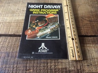 Vintage Night Driver , Atari Video Computer System Manual, 1980, Retro Gaming