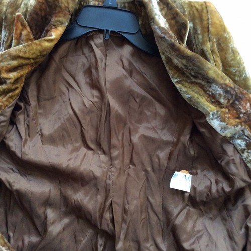 Vtg Stella Cadente Velvet Blazer SZ 0 Brown Psychedelic Hippy Art To Wear PARIS - Picture 13 of 14