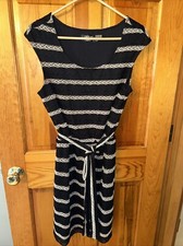 GUESS Los Angeles Crochet Tank tie Dress Size 10 Beige and Black