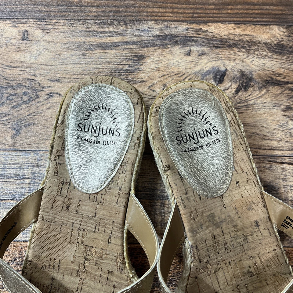 Sandalias chanclas Sunjuns GH Bass & Co para mujer talla 7M cama de corcho Foto 2 de 4