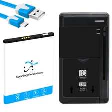 High Grade 2800mAh Durable Battery Charger + Cable for ZTE Blade A3 Joy Z5156CC