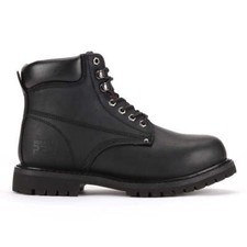 Men's Work Boots Black 6" Moc Toe Nubuck Leather BONANZA 620 Size 5-13 (D, M)