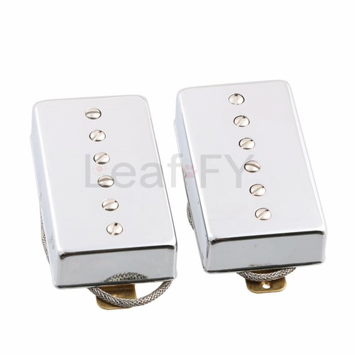 Humbucker Sized P90 Alnico V Bridge & Neck Guitar Pickup Set Chrome - Picture 2 of 6