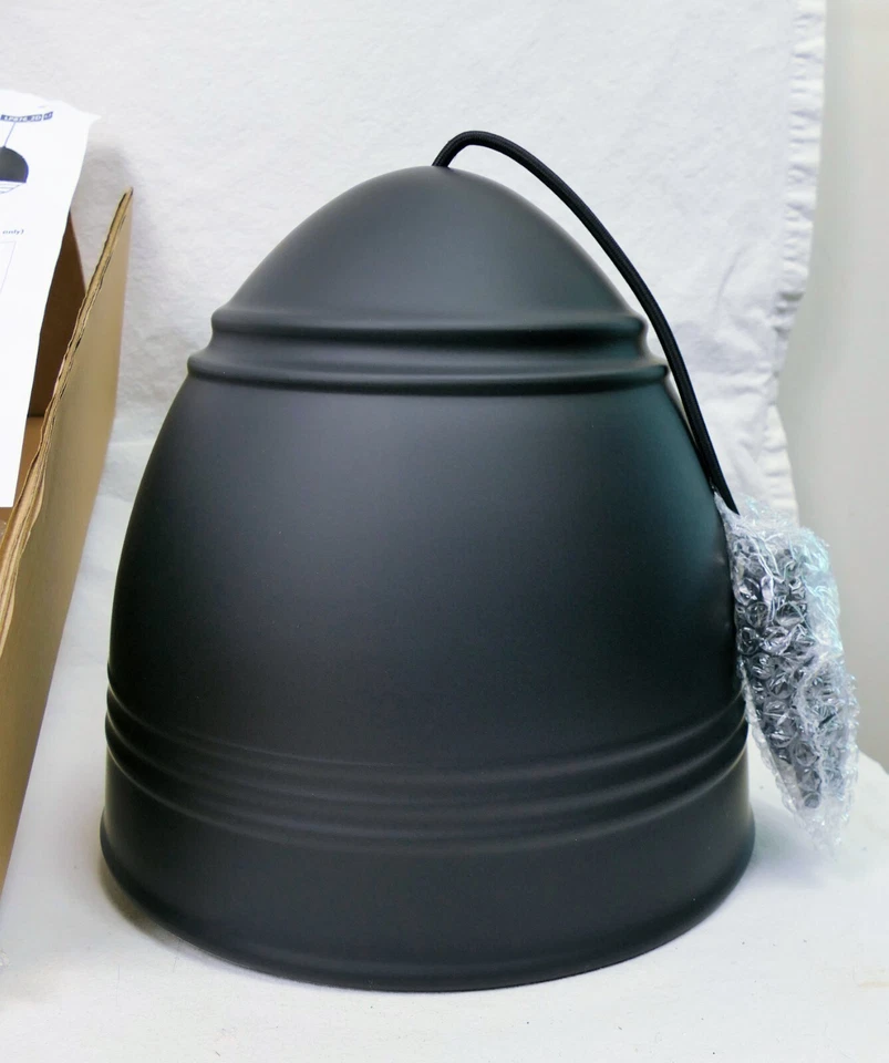 LBL 12" Loft Pendant - Rubberized Black w/Nickel Cage - Visual Comfort - $900 - Image 4 of 4