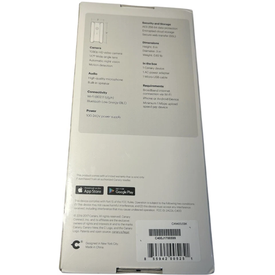 Canary View Indoor 1080p Wi-Fi Home Security Camera - Black - NEW SEALED  - Image 2 of 4