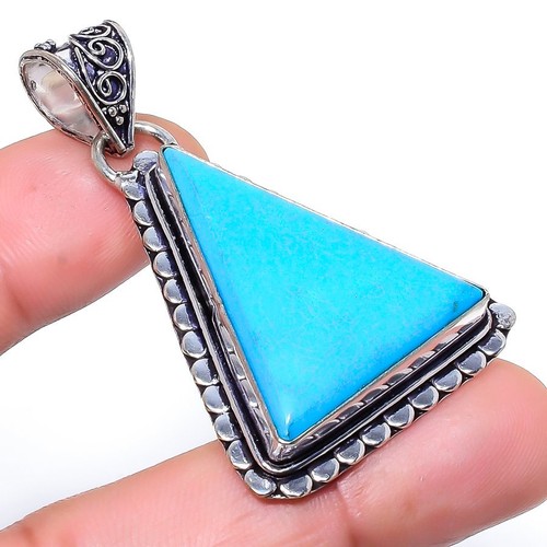 Sleeping Beauty Turquoise Gemstone Pendant 2.05" l541