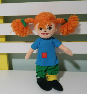 MICKI SWEDEN PIPPI LONGSTOCKING RAG DOLL STUFFED ANIMAL PLUSH TOY GIRL 22CM 