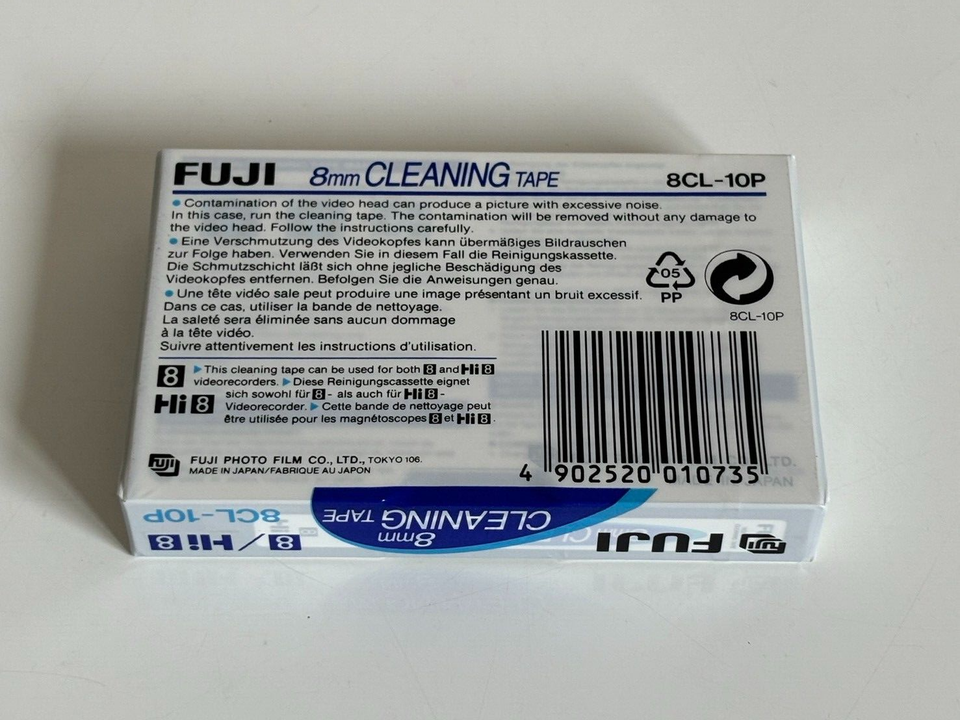 "New" FUJI Fujifilm Hi8 8mm VIDEO HEAD CLEANING CASSETTE 8CL 10P Cleaner Japan eBay