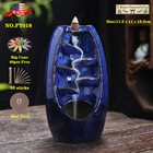 Ceramic Backflow Incense Burner Holder Glaze Waterfall & Incense Cones Gift