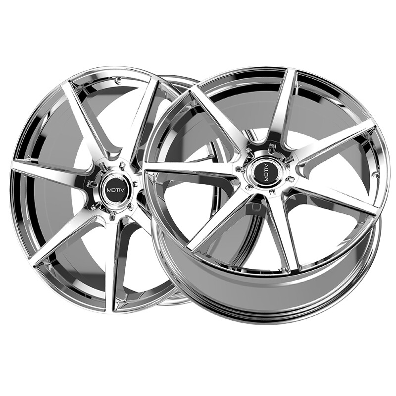 (1) Motiv 432C 17X7.5 5X100/5X4.50 73.1 Hub +40 Offset Chrome Wheel Rim