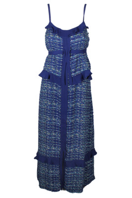 Cece Caribbean Blue Green Multi Printed Ruffle Maxi Dress 2