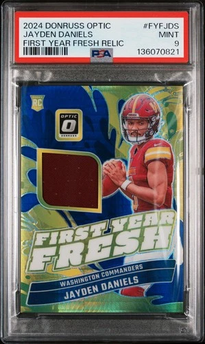 2024 Donruss Optic Jayden Daniels #FYFJDS First Year Fresh Rookie Card PSA 9 MT