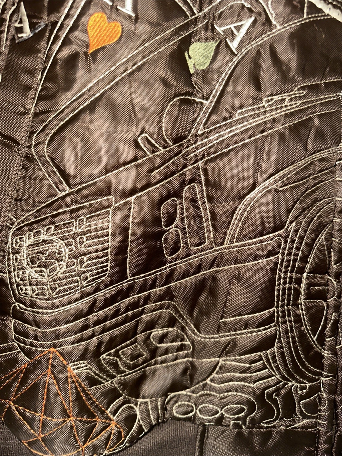 VTG Five Elementz Bomber Jacket Money Escalade Embroidered Logo Rap Hip Hop 2XL - product detail image 4