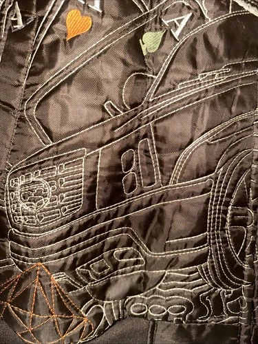 VTG Five Elementz Bomber Jacket Money Escalade Embroidered Logo Rap Hip Hop 2XL image 4