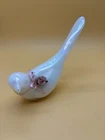 FENTON BIRD OF HAPPINESS FIGURINE OPALEESCENT PINK RIBBON ROSE