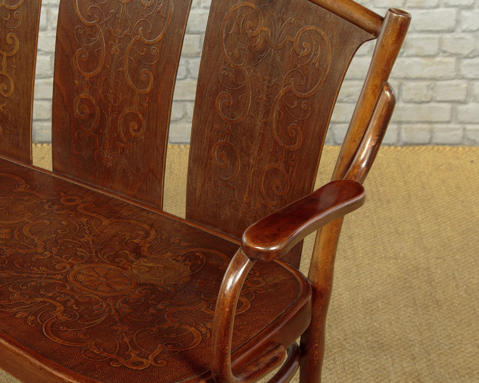 Antique Bentwood Settee by Thonet c.1900