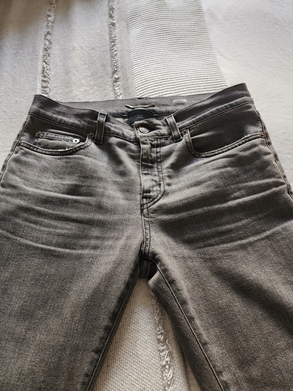 Jeans Saint Laurent uomo 29x33 1 2 grigio dritto skinny denim D02 M SK LW