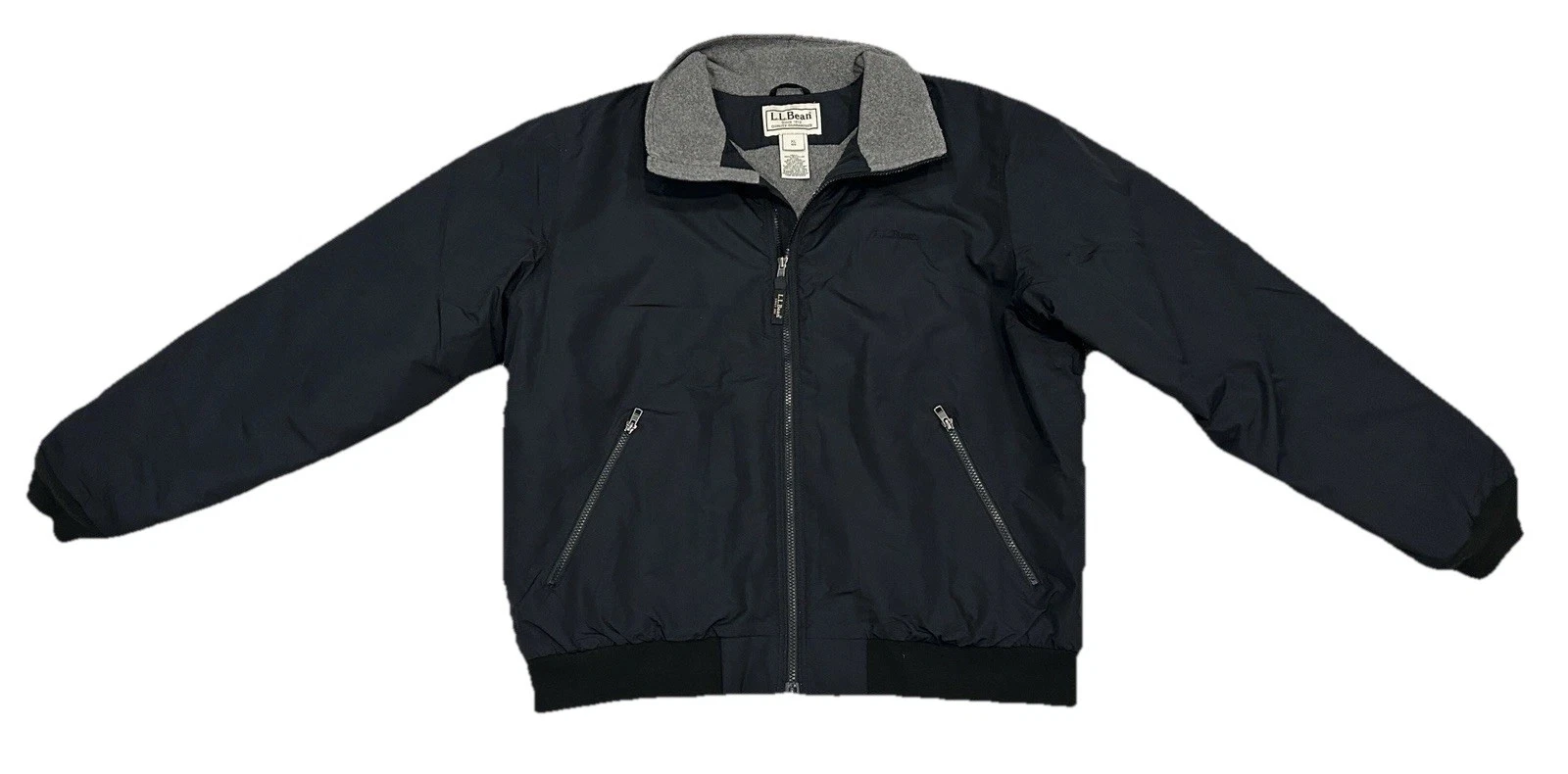 L.L. Bean Warm-Up Fleece Lined Jacket, Black Men’s Size XL Reg Full Zip