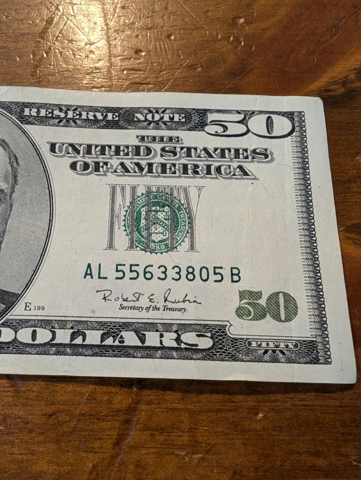 $50 Dollar Bill 1996 Series. Crisp Uncirculated Condition. Must See! - Image 4 of 4