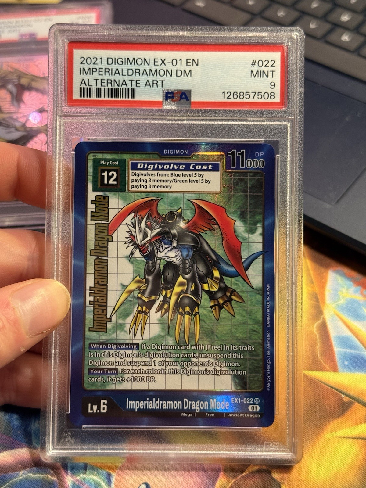 Digimon Juego de Cartas Coleccionables Imperialdramon Modo Dragón Arte Alternativo SR PSA 9 CLASIFICADO LOSA COMO NUEVO