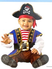 NEW Celebrate Baby Pirate Dress Up Halloween Party Costume Sz 0-6 Mo