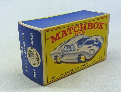 Lesney Matchbox MB41c Ford GT40 ORIGINAL Empty E2 Type Box with "NEW"