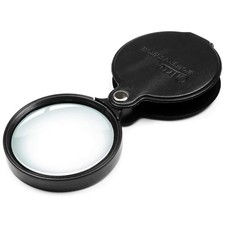 10x Small Pocket Magnifier Glass, Qirte Mini Folding Magnifying Lenses with R...