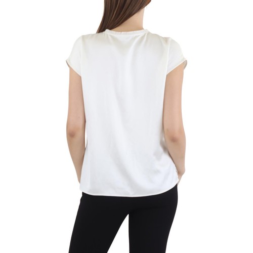 Tahari ASL Womens Ivory Boat Neck Frayed Trim Office Blouse XS BHFO 9447 - 第 2/2 張圖片